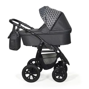 Коляска 2в1 Indigo CHARLOTTE 18 - Ch 38 (черный+черный узор) Коляска 2в1 Indigo CHARLOTTE 18 - Ch 38 (черный+черный узор)