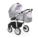 Коляска 3в1 Indigo CHARLOTTE 18 F - Ch 36 (серый+св.розовый)
