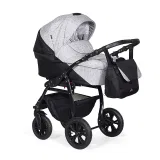 Коляска 2в1 Indigo ALMA - Am 08 (черный+св.серый)