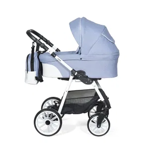 Коляска 3в1 Indigo ALPINA F - Al 03 (синий+белая кожа) Коляска 3в1 Indigo ALPINA F - Al 03 (синий+белая кожа)