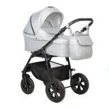 Коляска 2в1 Indigo CHARLOTTE Mono - Cm 02 (св.серый+т.серая кожа)