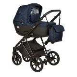 Коляска 2в1 Indigo ADAGIO Limited - Al 05 (т.синий+черная кожа)