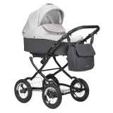 Коляска CHARLOTTE Sity Classic 12 (Indigo) (Cs 01 (т.серый + св.бежевый))