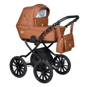 Коляска BROCO Eco Plus 14 (Indigo) (Be 06 (коричневая кожа)) Коляска BROCO Eco Plus 14 (Indigo) (Be 06 (коричневая кожа))