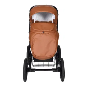 Коляска BROCO Eco Plus 14 (Indigo) (Be 06 (коричневая кожа)) Коляска BROCO Eco Plus 14 (Indigo) (Be 06 (коричневая кожа))