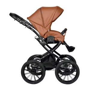 Коляска BROCO Eco Plus 14 (Indigo) (Be 06 (коричневая кожа)) Коляска BROCO Eco Plus 14 (Indigo) (Be 06 (коричневая кожа))