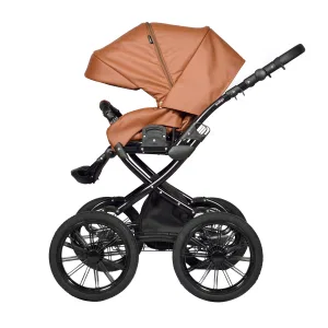 Коляска BROCO Eco Plus 14 (Indigo) (Be 06 (коричневая кожа)) Коляска BROCO Eco Plus 14 (Indigo) (Be 06 (коричневая кожа))