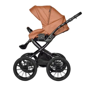 Коляска BROCO Eco Plus 14 (Indigo) (Be 06 (коричневая кожа)) Коляска BROCO Eco Plus 14 (Indigo) (Be 06 (коричневая кожа))