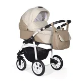 Коляска ALMA Lux 2в1 (Indigo) (Al 02 (бежевая кожа+св.бежевый))