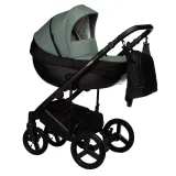 Коляска TOUR ECO 3в1 (Indigo) (Te 03 (черная кожа + шалфей кожа))