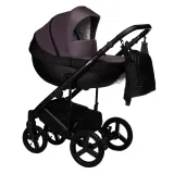 Коляска TOUR ECO 3в1 (Indigo) (Te 08 (черная кожа + фиолетовый))