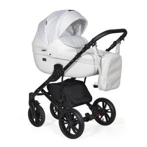 Коляска MIO+F 3в1 (Indigo) (Mi 01 (белая кожа+белый узор)) Коляска MIO+F 3в1 (Indigo) (Mi 01 (белая кожа+белый узор))