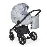 Коляска MIO + F 3в1 (Indigo) (Mi 03 (св.серая кожа + серый узор))