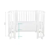 *Кровать детская Indigo Baby Lux 3 в 1 (кровать, манеж, диван) массив березы, МДФ (белый-белые стойки)