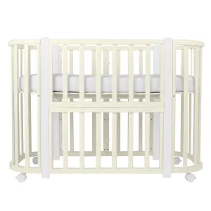 *Кровать детская Indigo Baby Lux 3 в 1 (кровать, манеж, диван) массив березы, МДФ (слоновая кость-белые стойки) *Кровать детская Indigo Baby Lux 3 в 1 (кровать, манеж, диван) массив березы, МДФ (слоновая кость-белые стойки)