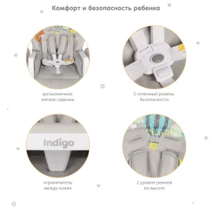 Стул для кормления BLOOM, В003S, от 5 мес до 3 лет. (Indigo) (темно-серый) Стул для кормления BLOOM, В003S, от 5 мес до 3 лет. (Indigo) (темно-серый)